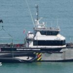 A Border Force boat with a dinghy