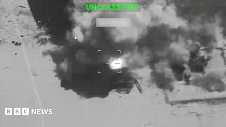 Explosion at an unknown location, during what U.S. Central Command says are strikes on Iran