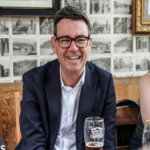 Prime Minister Andy Burnham during a visit to the Hare pub in Harlow, Essex on 23 July, 2026