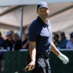 Tony Romo plays the 7th hole during the practice round of the American Century Championship Celebrity-Am Tournament at