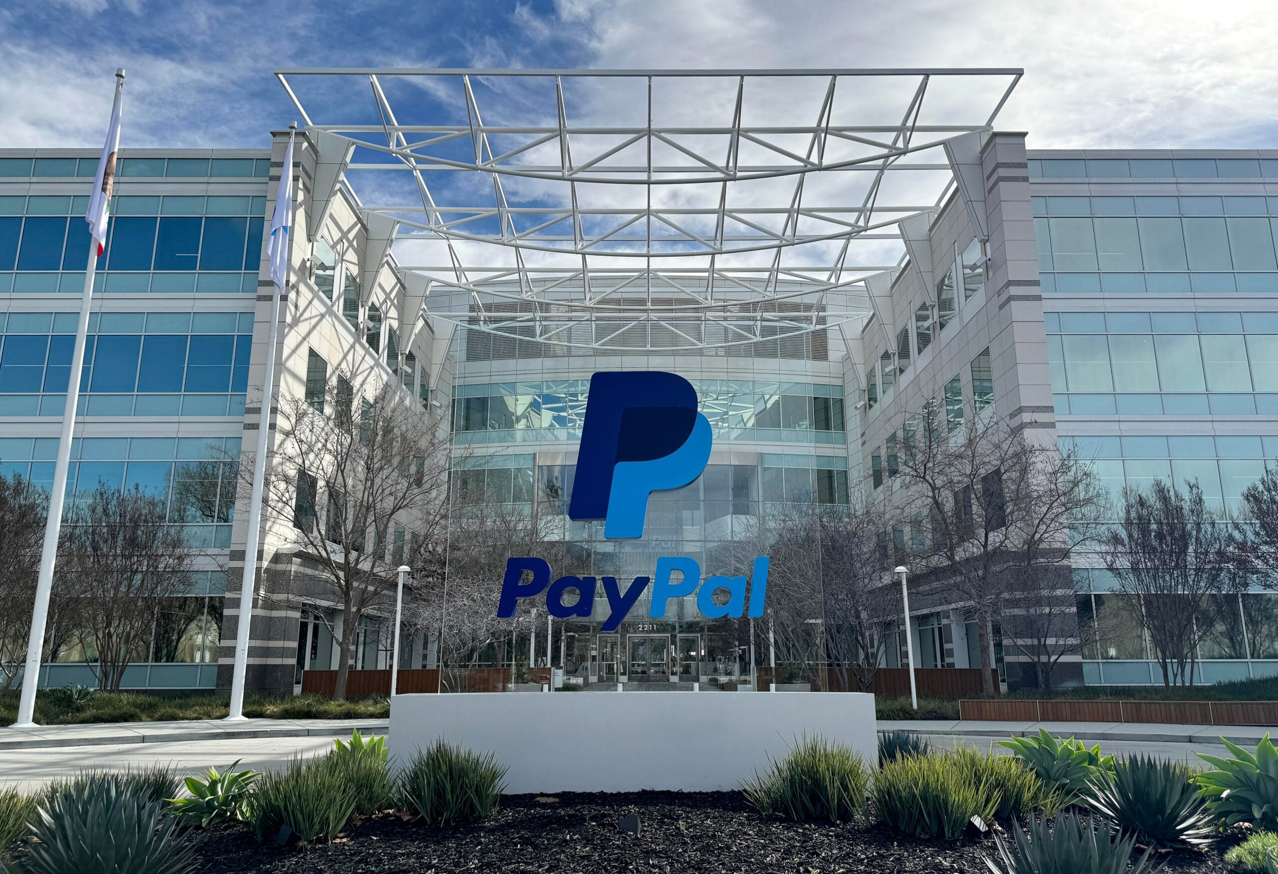 PayPal sign seen headquarters January 30 2024