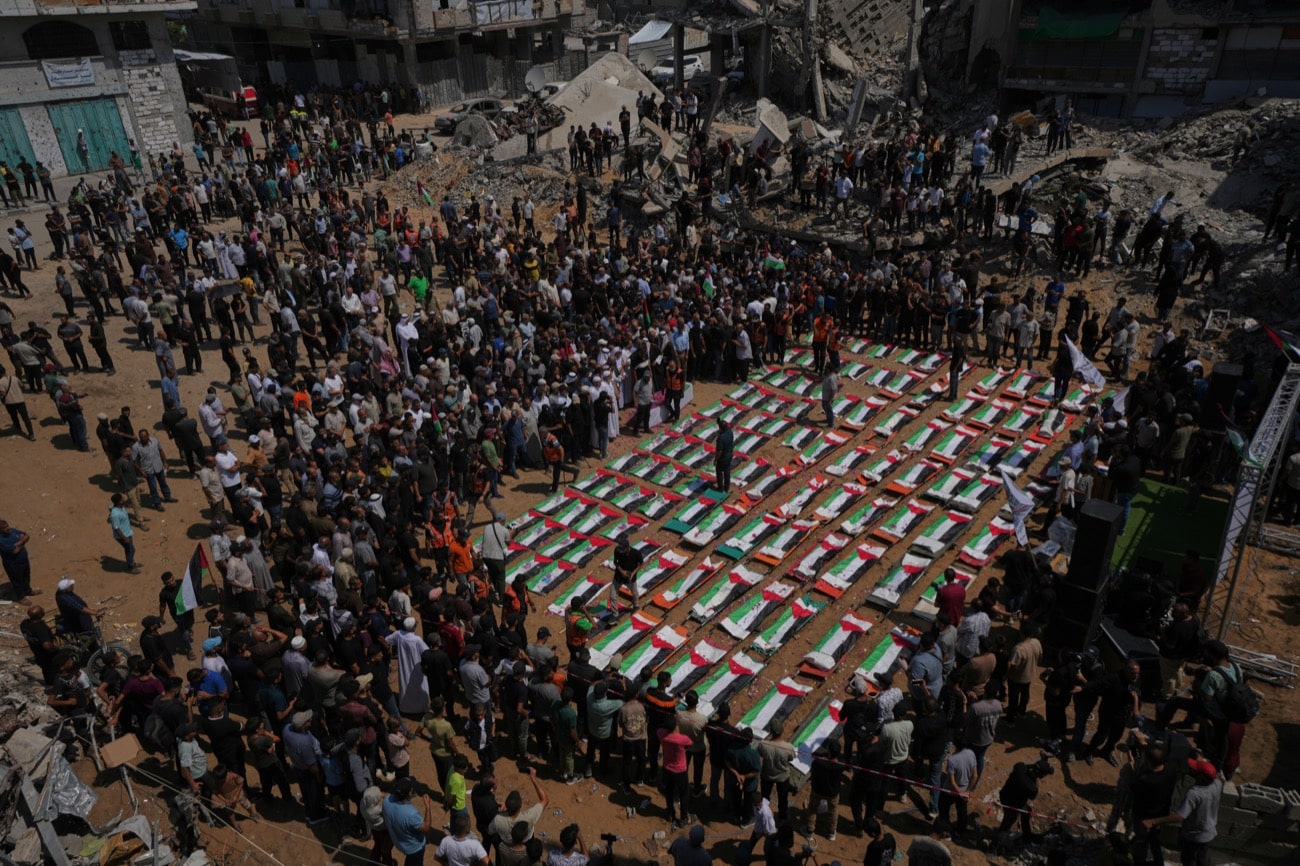 Bodies of members of the Hassayna and Abu Sharia families, killed in an Israeli strike in 2023 and recently recovered from