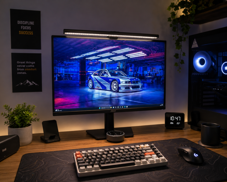Quntis Monitor Light Bar Glow Features RGB LEDs and Ultrawide Support