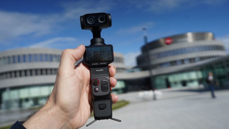 Insta360 Luna Ultra in hand at Leica Campus