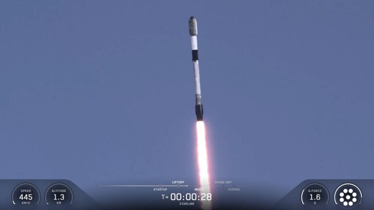 A SpaceX Falcon 9 rocket launches 24 Starlink internet satellites from California