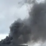 Smoke seen from Botany Town Centre as crews battle fire