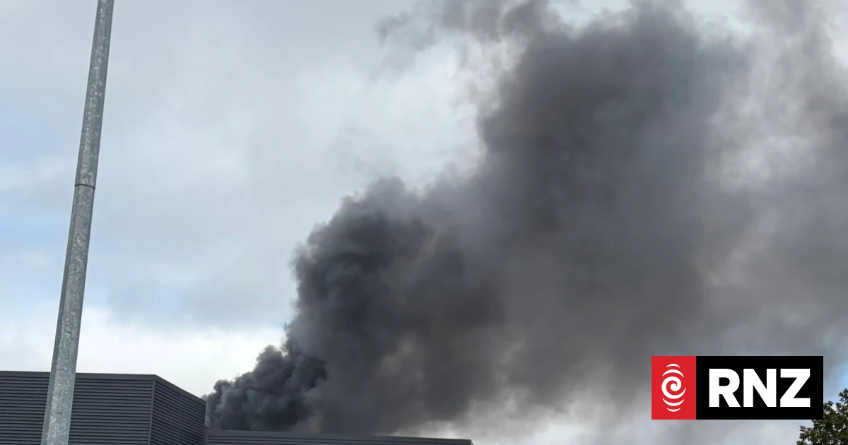Smoke seen from Botany Town Centre as crews battle fire