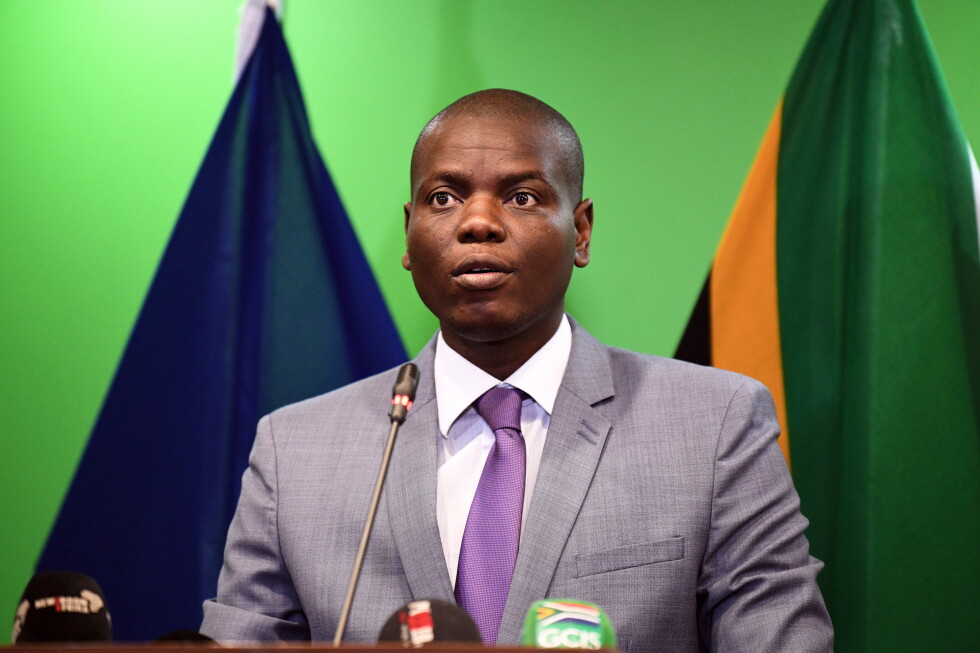In this photo provided by the South African Government Communications and Information Services (GCIS), Minister of