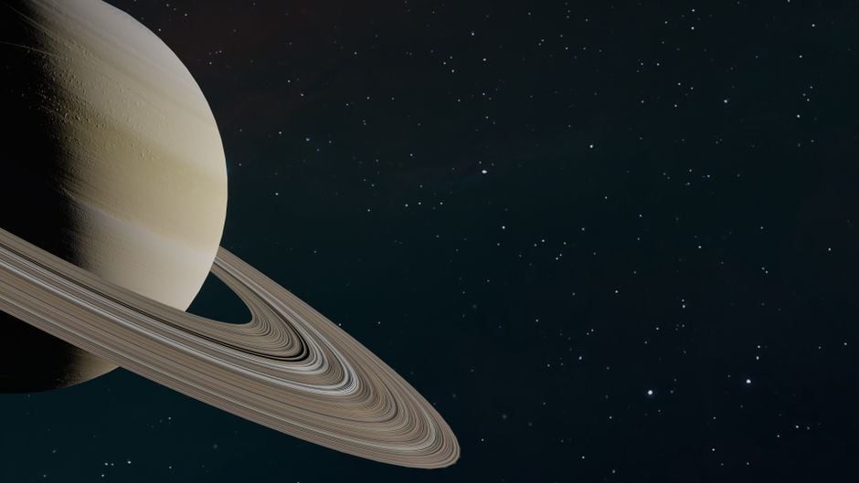 Illustration of Saturn and its rings against a starfield