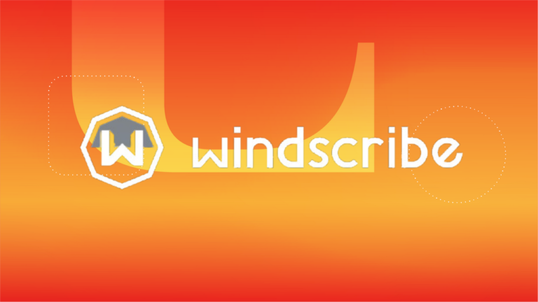 Windscribe logo against an orange background
