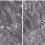 side-by-side view of the moon before and after the space-x crash
