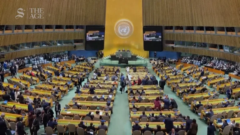 Delegates walk out as Netanyahu enters UN General Assembly