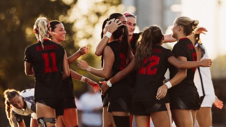 Texas Tech celebrates it second goal in Sunday