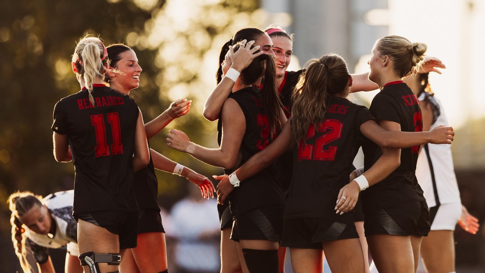 Texas Tech celebrates it second goal in Sunday
