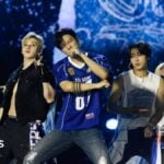 Stray Kids perform on stage in Rio
