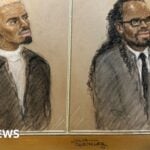 US singer Chris Brown appears at Southwark Crown Court, where he was given an eight-month suspended sentence having pleaded