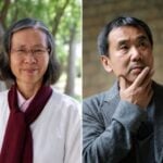 Chinese writer Chan Xue (left) and Japanese writer Haruki Murakami, who are gaining renewed attention ahead of the Nobel
