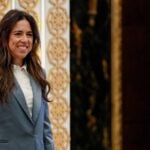 Minister of State at the Ministry of Foreign Affairs of the United Arab Emirates Lana Nusseibeh attends a meeting in Manama