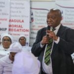 ANC national chair Gwede Mantashe in KwaZakhele in Gqeberha, where he attended a Sunday worship service at St Barnabas