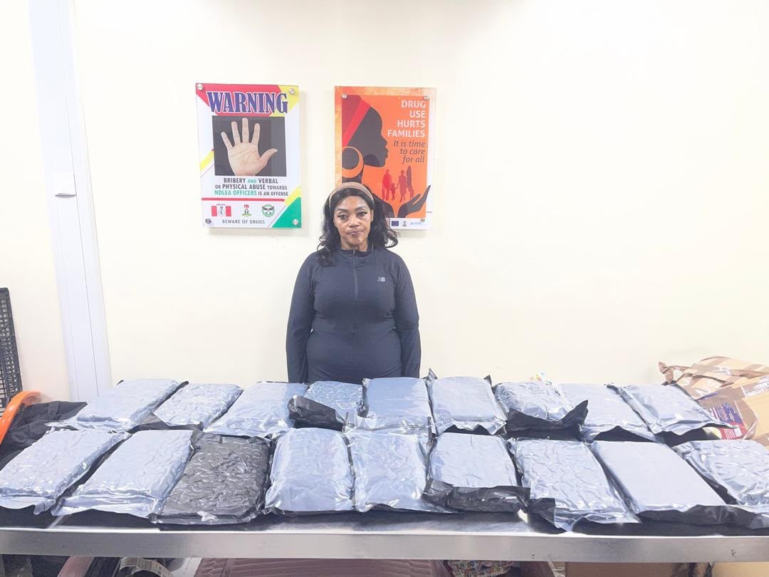 NDLEA arrests South African woman with 36.65kg cocaine in Lagos