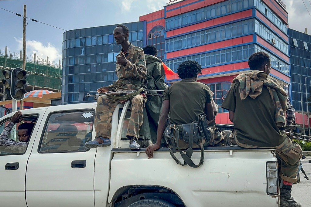 Members of the Tigray Peace Force militia helped the Ethiopian army seize Mekele — - / AFP