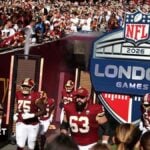 The Washington Commanders run out before their game against the Indianapolis Colts in October 2026