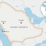 This is a locator map for Saudi Arabia with its capital, Riyadh. (AP Photo)