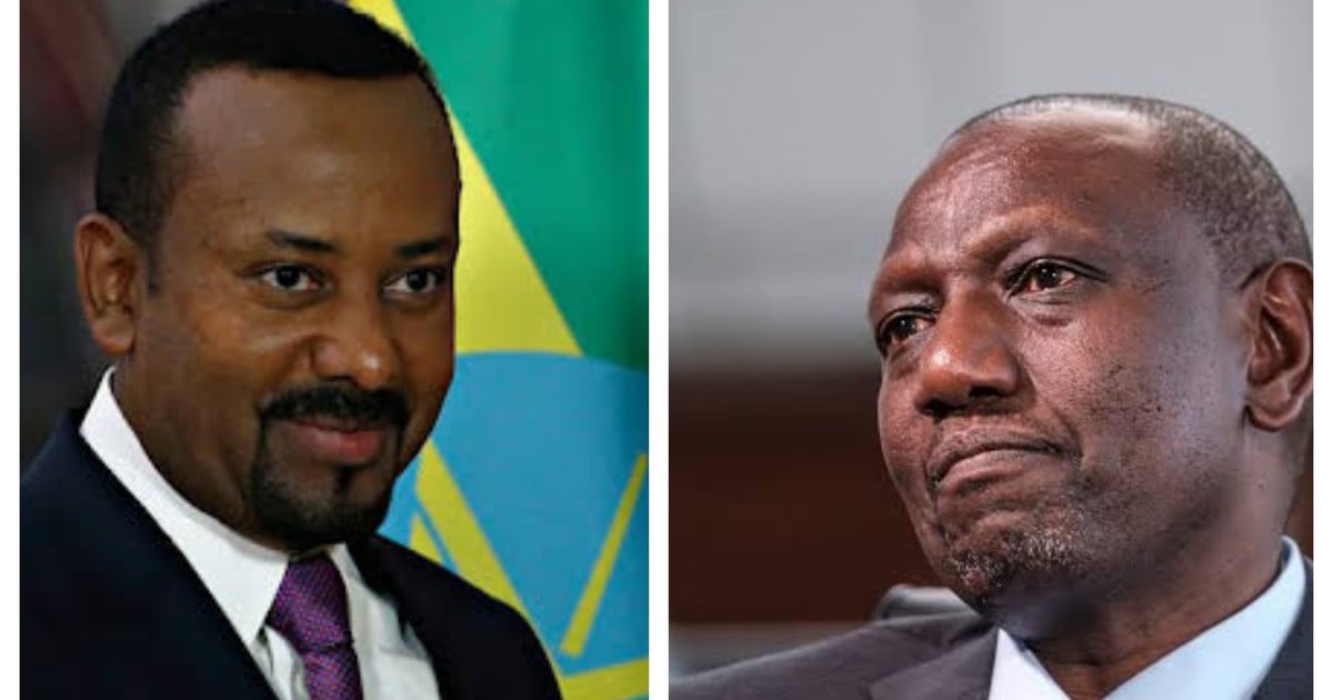 Ethiopian Prime Minister Abiy Ahmed (left) and Kenyan President William Ruto. Kenya has overtaken Ethiopia as East Africa’s