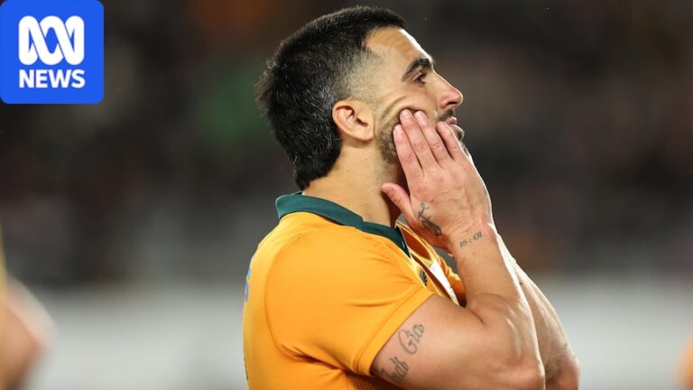 Tom Wright looks upset after Wallabies' loss to All Blacks